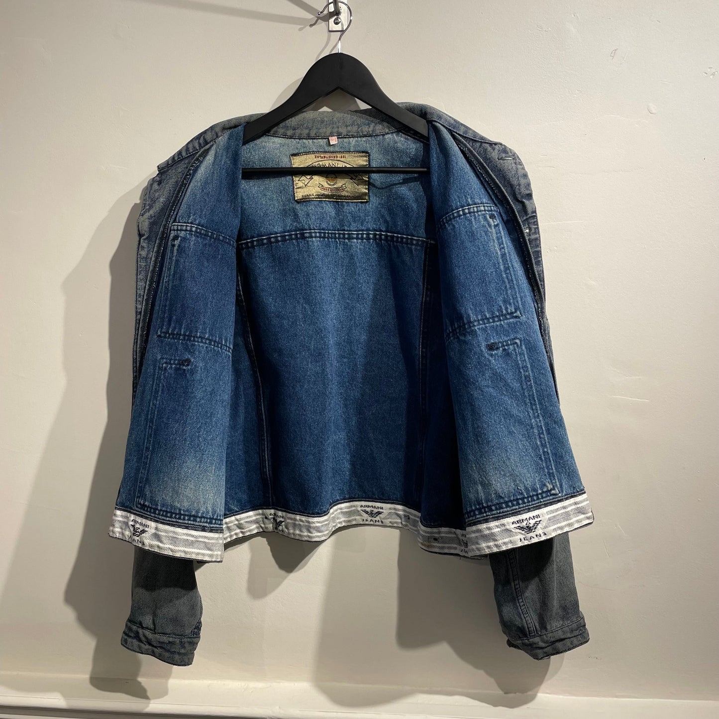 Armani Jeans 90s Denim Workwear Jacket | Large, Red