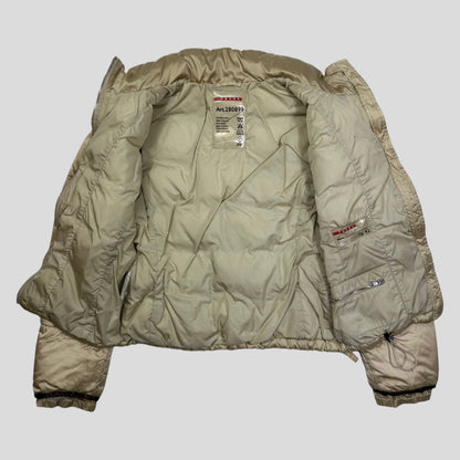 Prada Sport 2007 Nylon Shimmer Belted Cropped Puffer Jacket - IT42