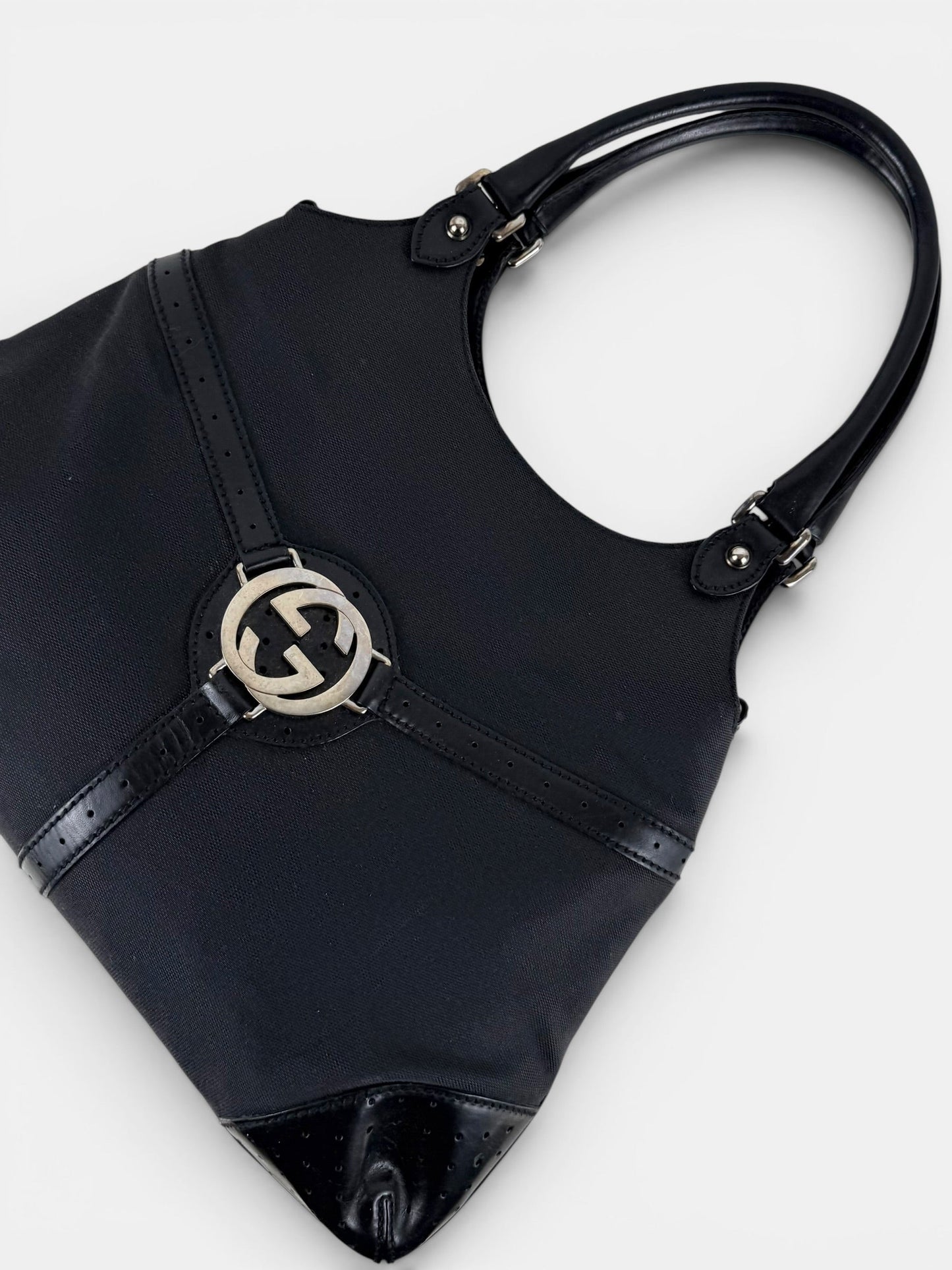 90s Gucci GG Interlocking Black Handbag | O/S, Black