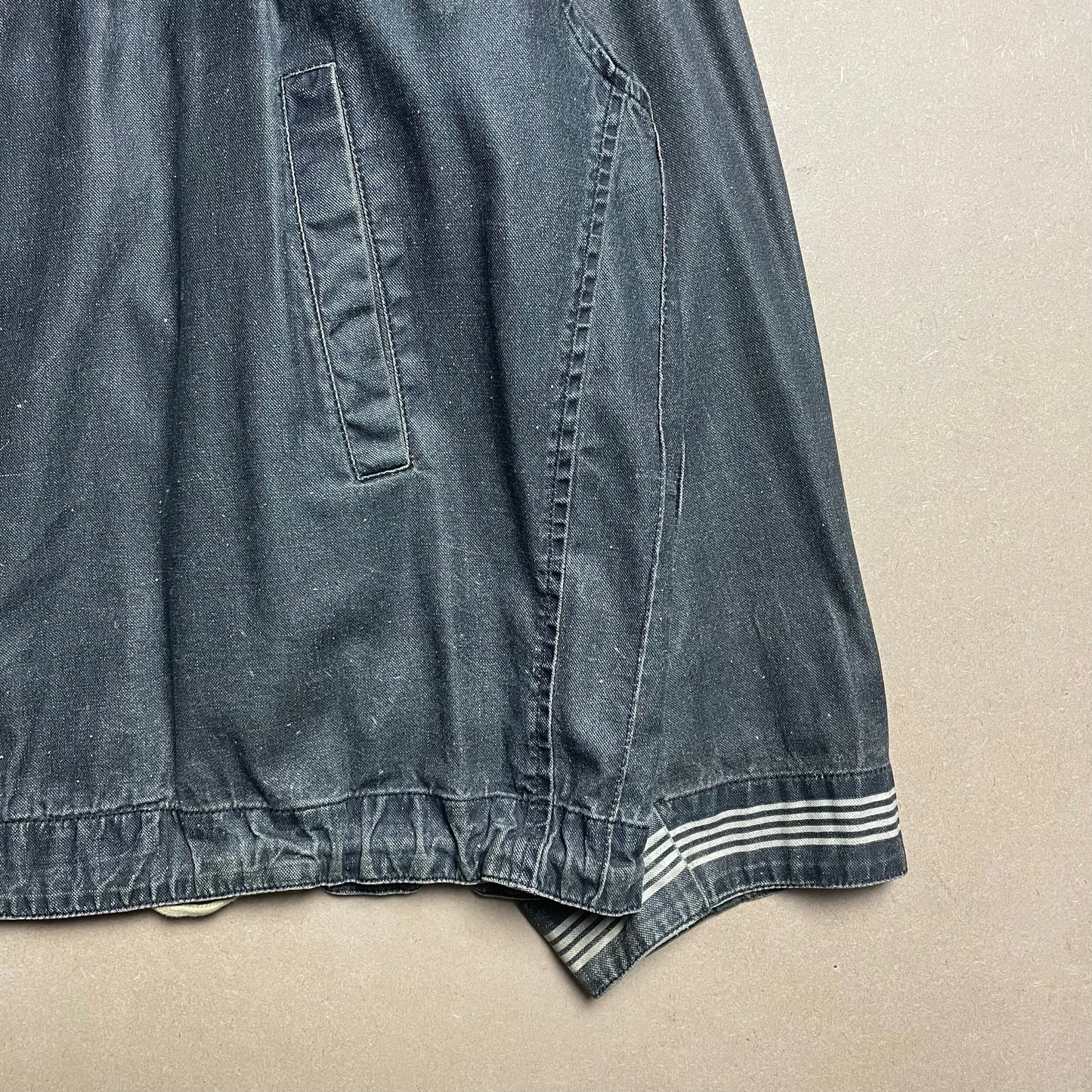 S/S 1986 Charcoal Grey Sail Cloth Marina Spell Out Hooded Coach Jacket