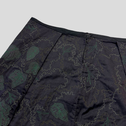 Issey Miyake HaaT 00’s Embroidered Leaves Skirt - 3 (L) | W36, Red