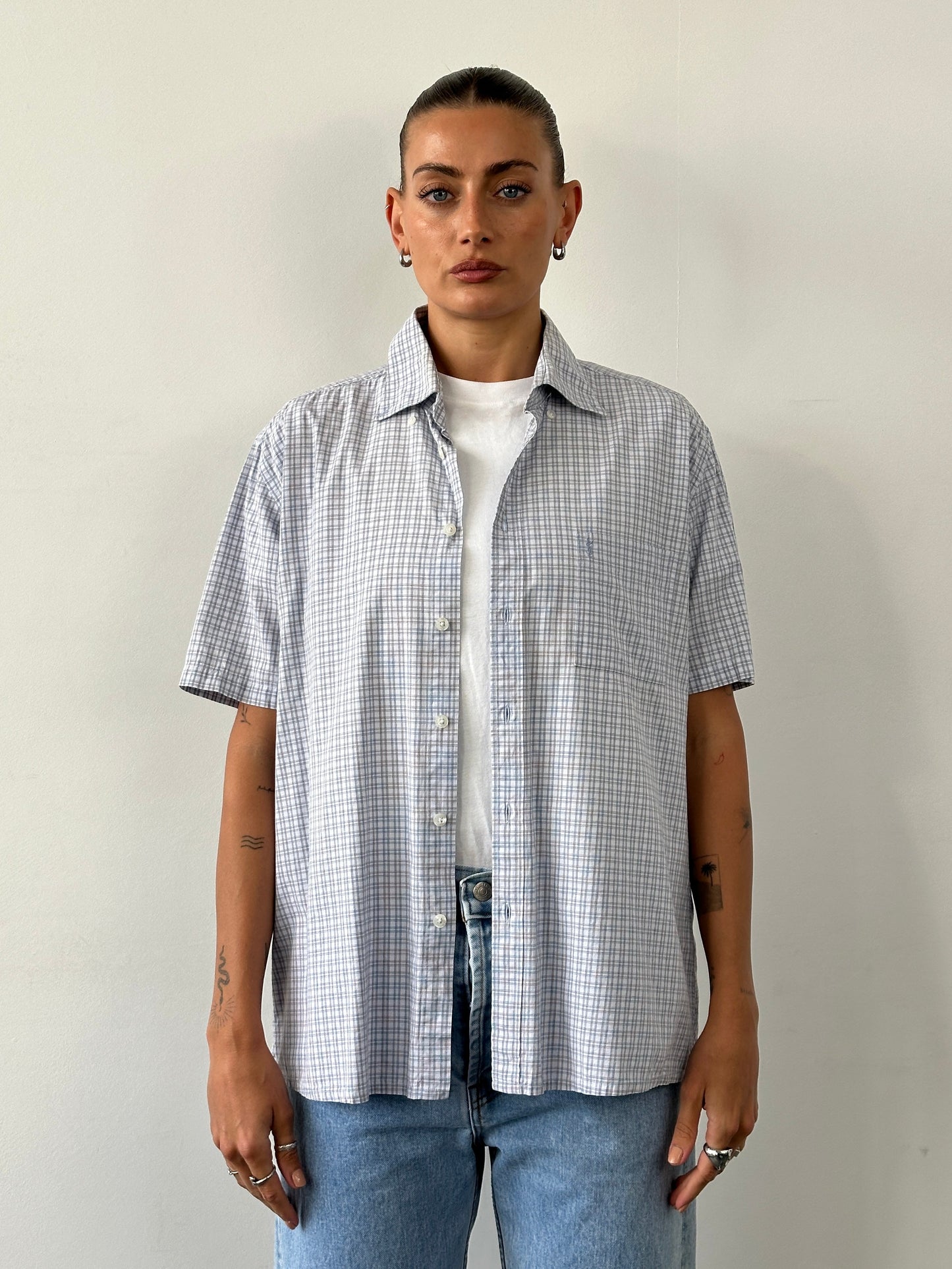 Yves Saint Laurent Pour Homme 2000s Check Pure Cotton Shirt - L