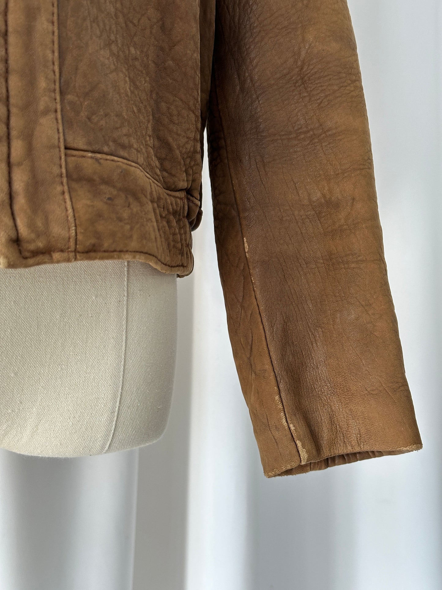 USA Vintage 1980s Leather Bomber Jacket - XS/S