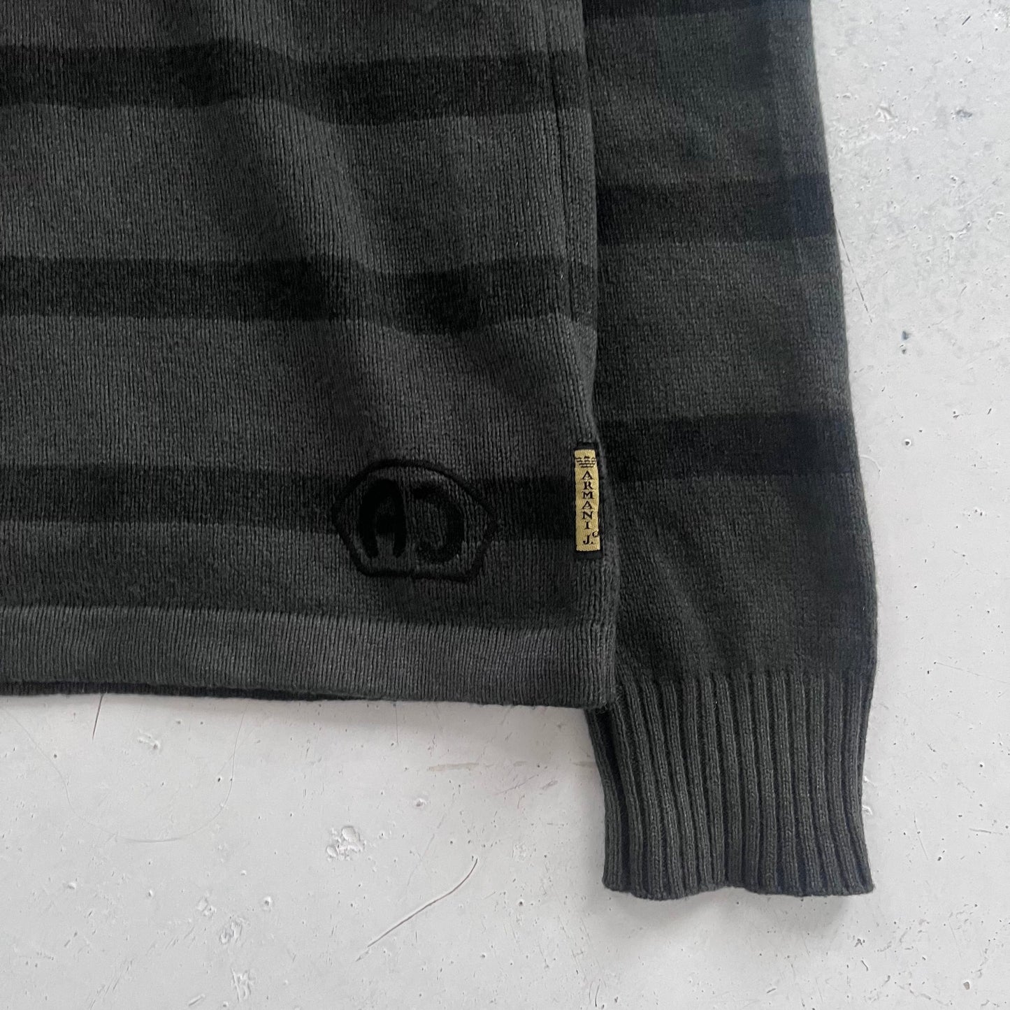 2000s armani jeans striped knit | Striped, Black