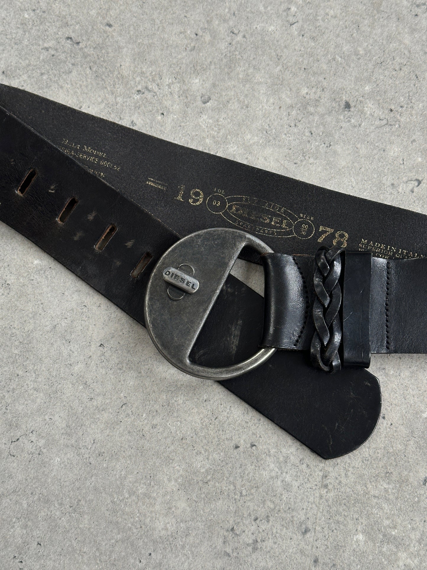 Diesel 1990s Chunky Logo Leather Belt - W32-38