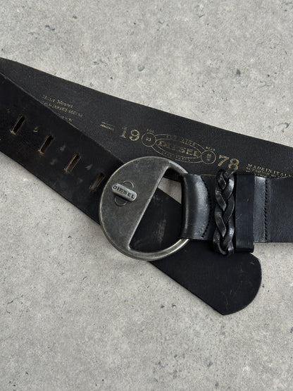 Diesel 1990s Chunky Logo Leather Belt - W32-38