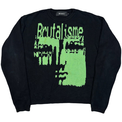 Misbhv Brutalisme Knitted Sweatshirt In Black & Green ( XL )