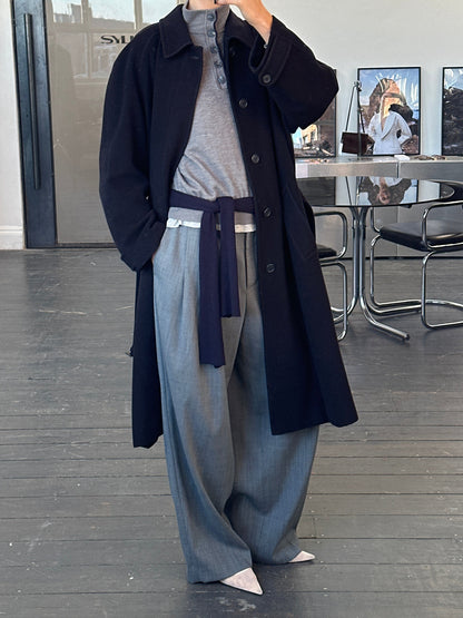 Vintage 1990s Wool Cashmere Belted Coat - L/XL