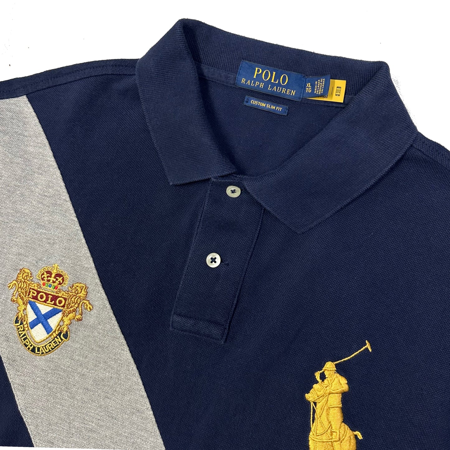 Ralph Lauren Polo In Navy & Grey ( XL )