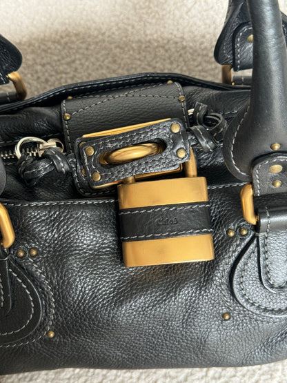 2007 Chloe Paddington Black Leather Handbag | O/S, Black