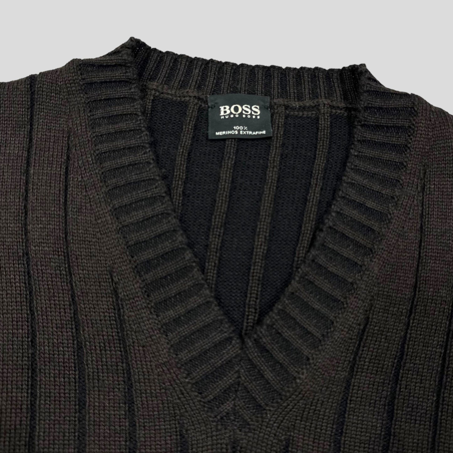 Hugo Boss 00’s Merino Wool 3D Ribbed Knit - S/M