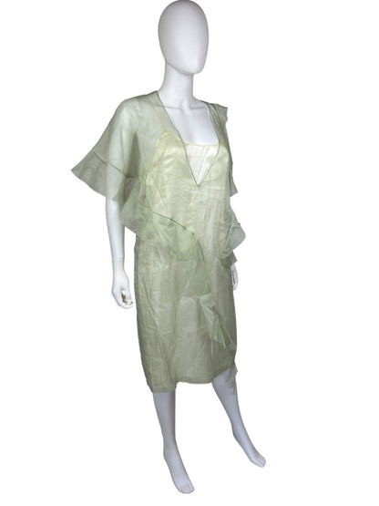Maison Margiela S/S 2017 sheer silk dress | Green, Green