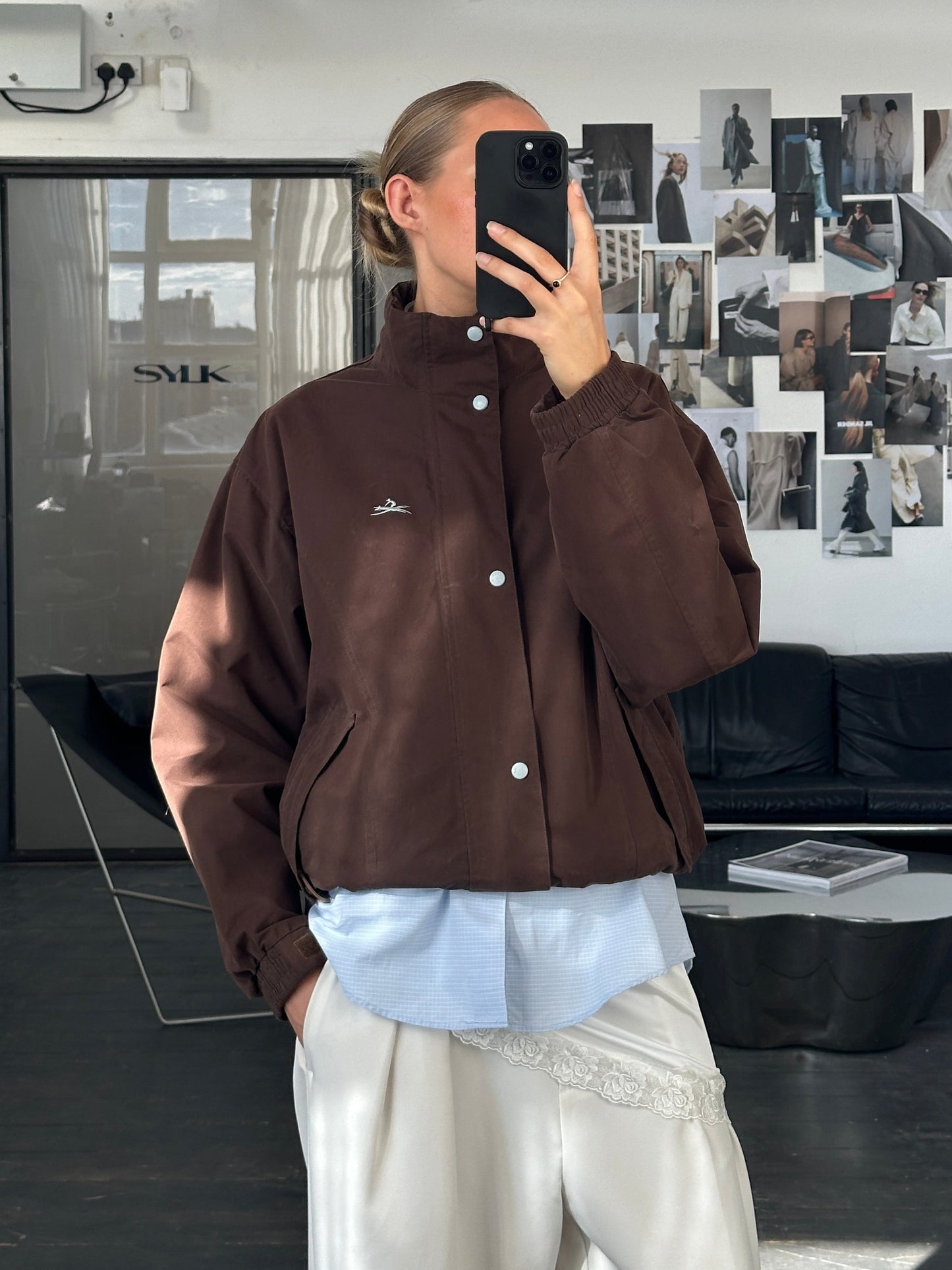 Vintage 2000s Double Zip Boxy Bomber Jacket - M/L