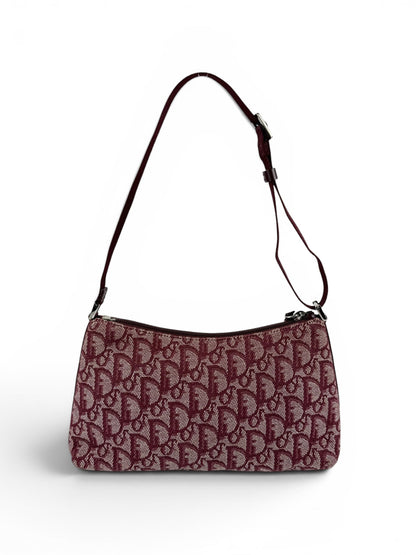 2011 Christian Dior Bordeaux Red Monogram Shoulder Bag | O/S, Multicoloured