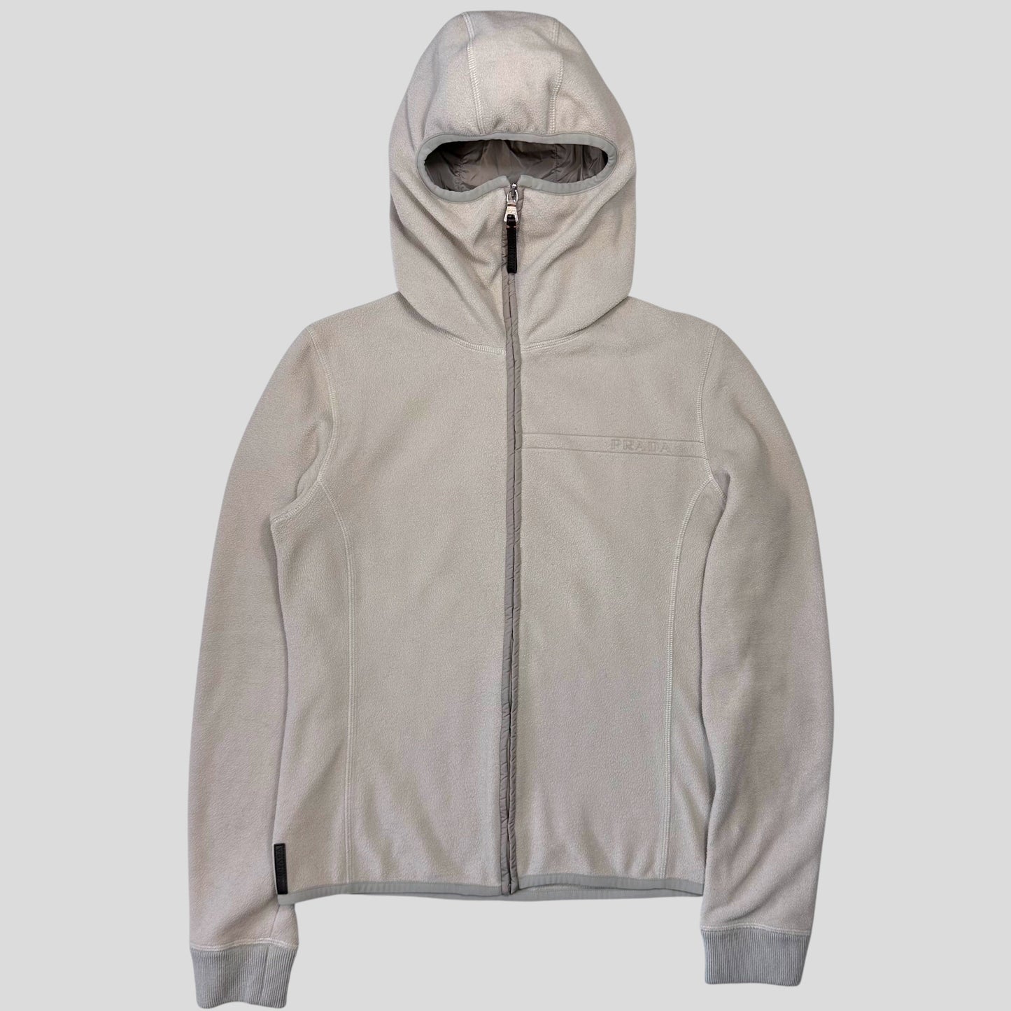 Prada Sport 2006 Spellout Logo Balaclava Fleece Jacket - M | Default Title, Cream