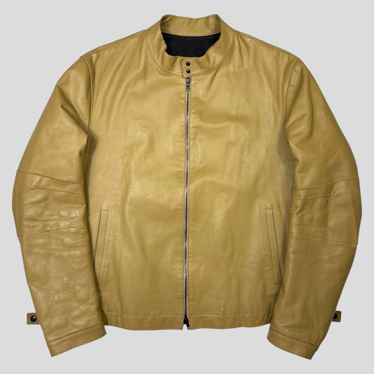 Neil Barrett AW00 Caramel Leather Moto Slingbag Jacket - L