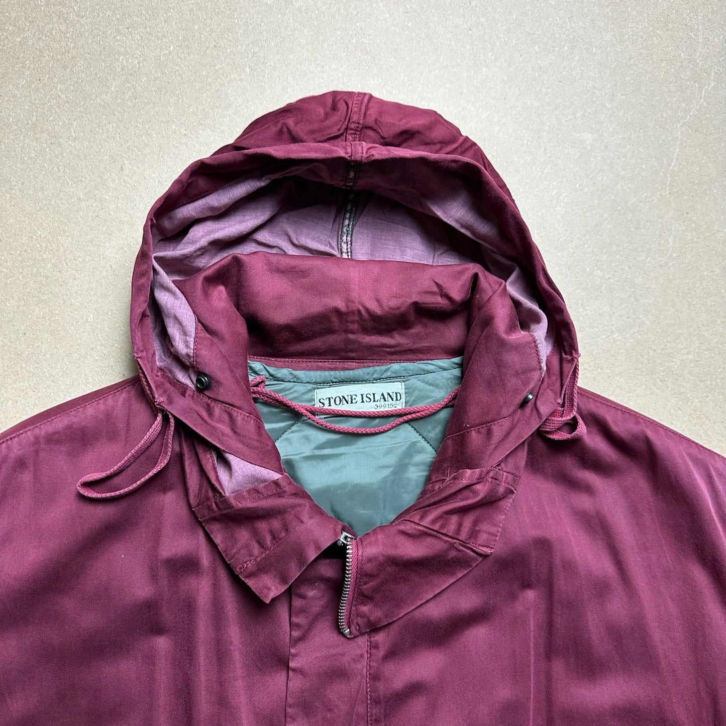 A/W 2001 Burgundy Raso Gommato Dual Layer parka