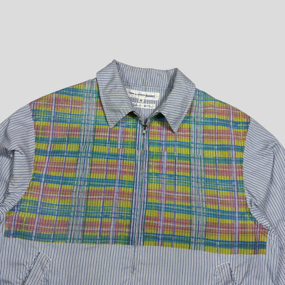 Comme Des Garçons SHIRT 90’s Plaid Striped Boxy Work Jacket - M | Blue