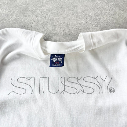 Stussy 1990s single stitch heavyweight spellout t-shirt (S)