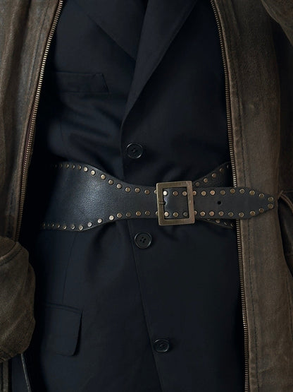 Vintage 1980s Chunky Studded Leather Belt - W32-34