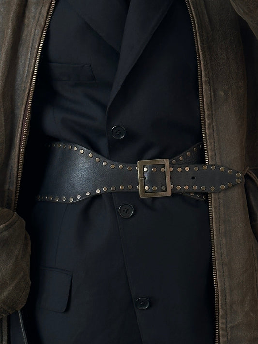 Vintage 1980s Chunky Studded Leather Belt - W32-34