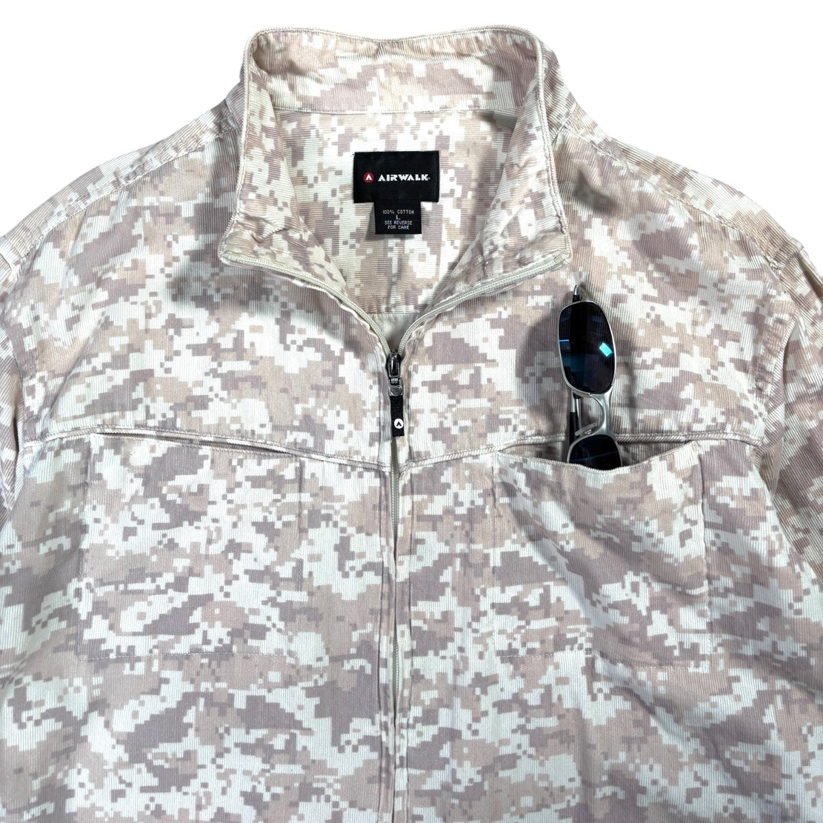 Airwalk 00’s Mini Corduroy Digi Camo Shacket L | Large, Beige
