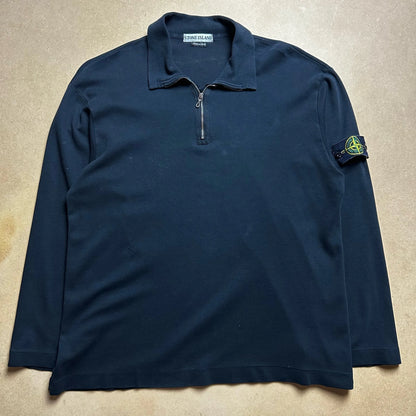 S/S 1997 Black Cotton Quarter Zip Sweater