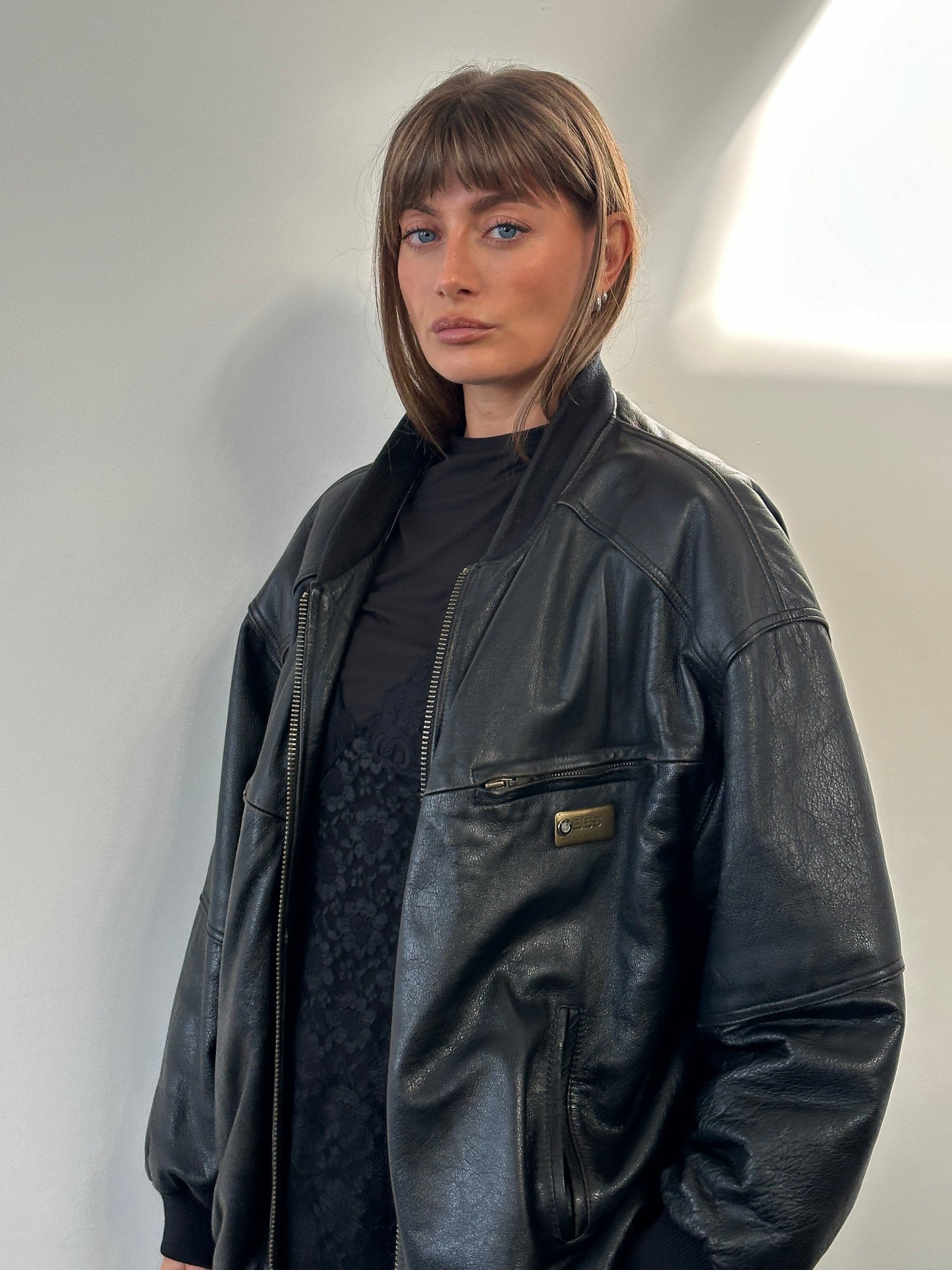 Vintage BMW 1990s Leather Bomber Jacket - XL