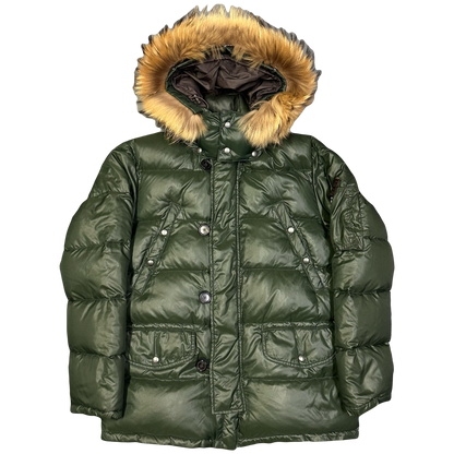 Duvetica Fur Hood Puffer Jacket In Green ( M )