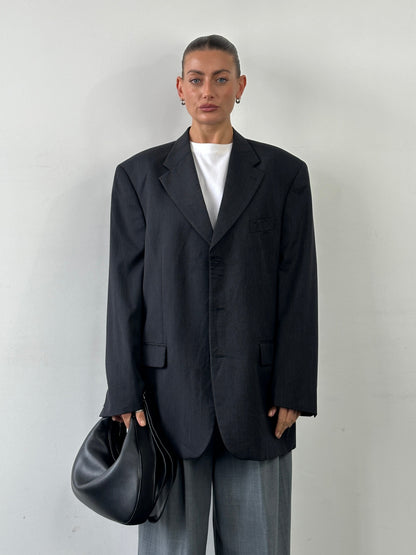 Yves Saint Laurent Pour Homme 1990s Pure Wool Single Breasted Blazer - 48R/XXL