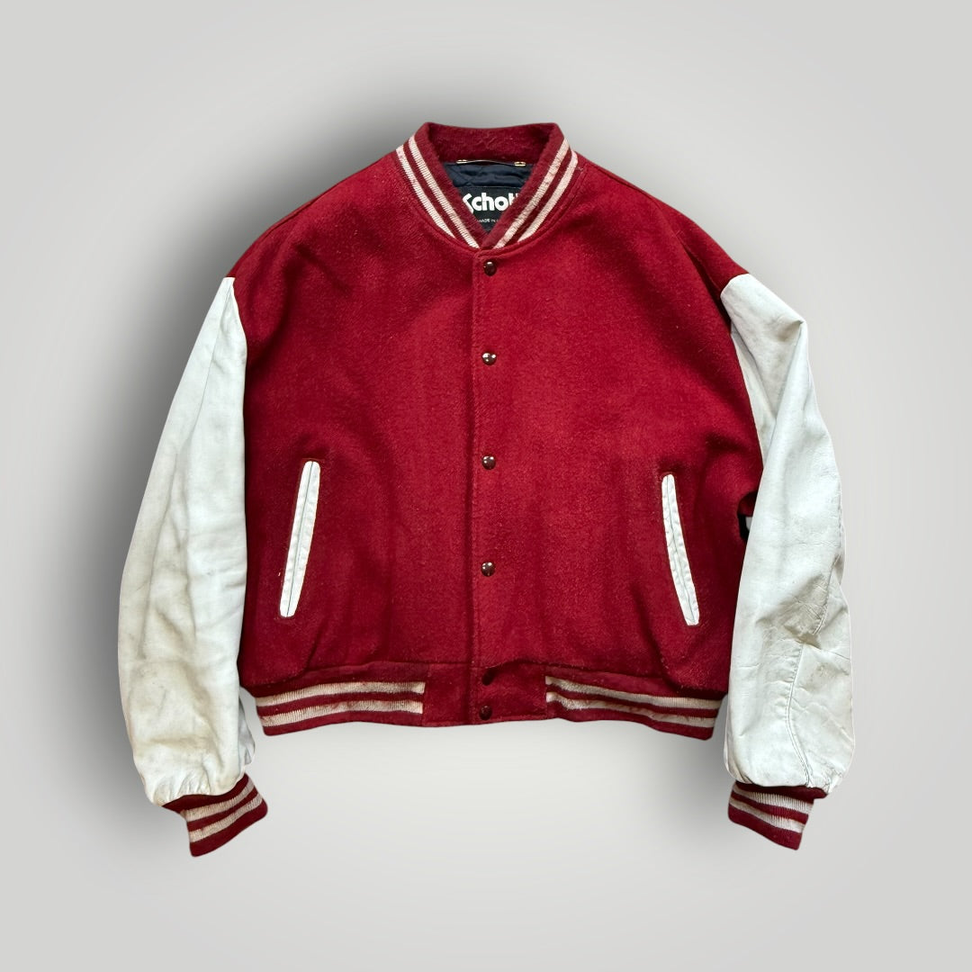 Schott Stadium 1980's Wool / Leather Varsity Jacket 48 | Default Title, Tan