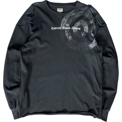 Calvin Klein Jeans 00’s Panelled Longsleeve Shirt L | Large, Black