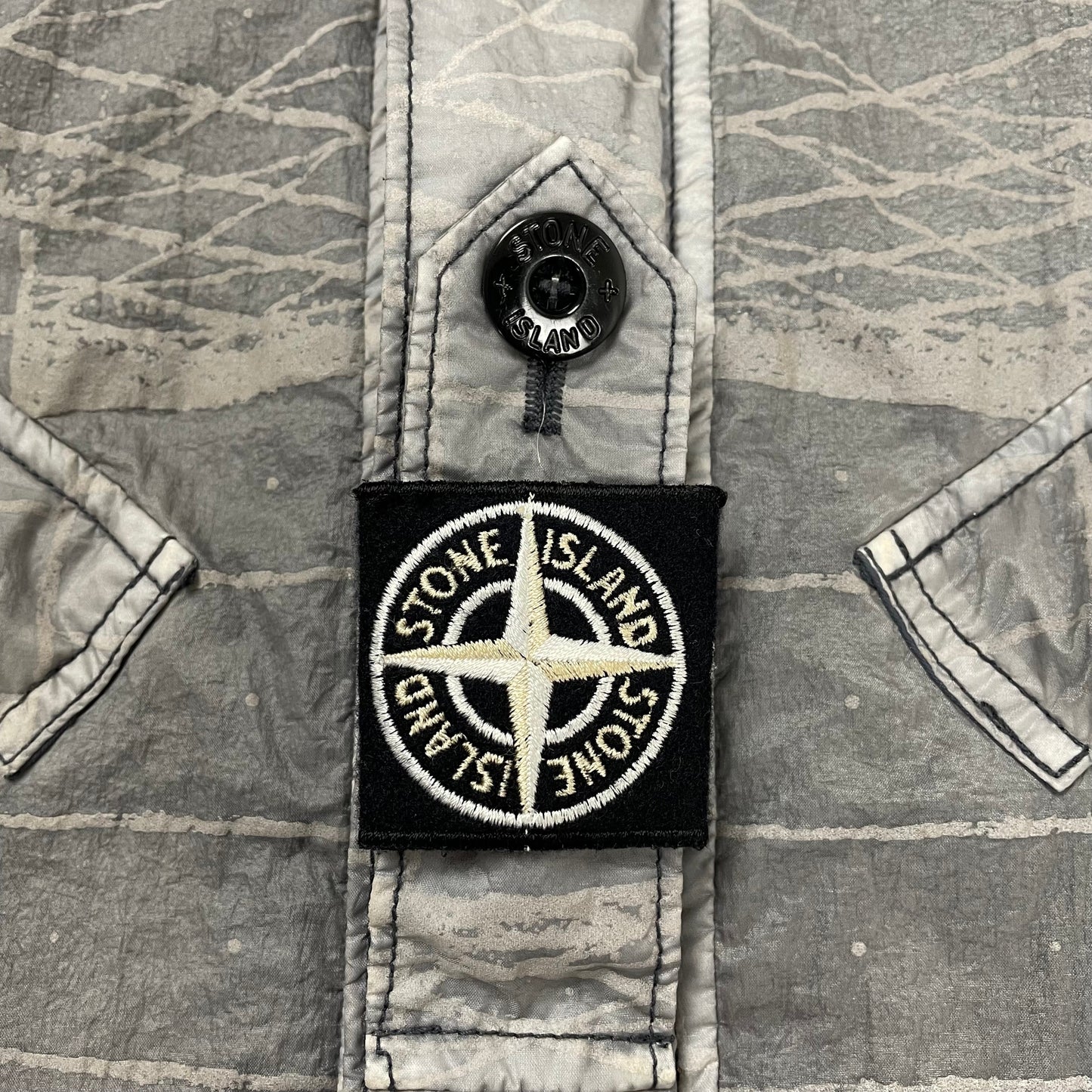 Stone Island Reflective Grid on Lamy-TC Jacket, Size Medium | O/S, Grey
