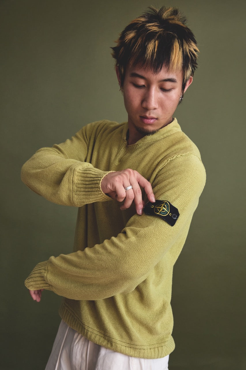 SS2010 Stone Island Lightweight Cut-Out Crew Knit Sweater