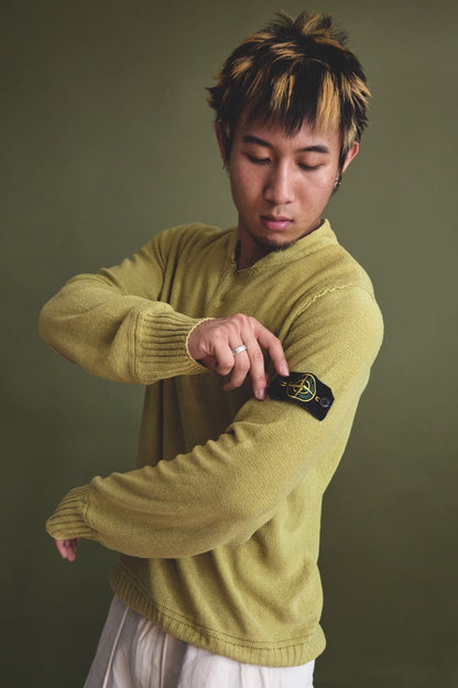 SS2010 Stone Island Lightweight Cut-Out Crew Knit Sweater