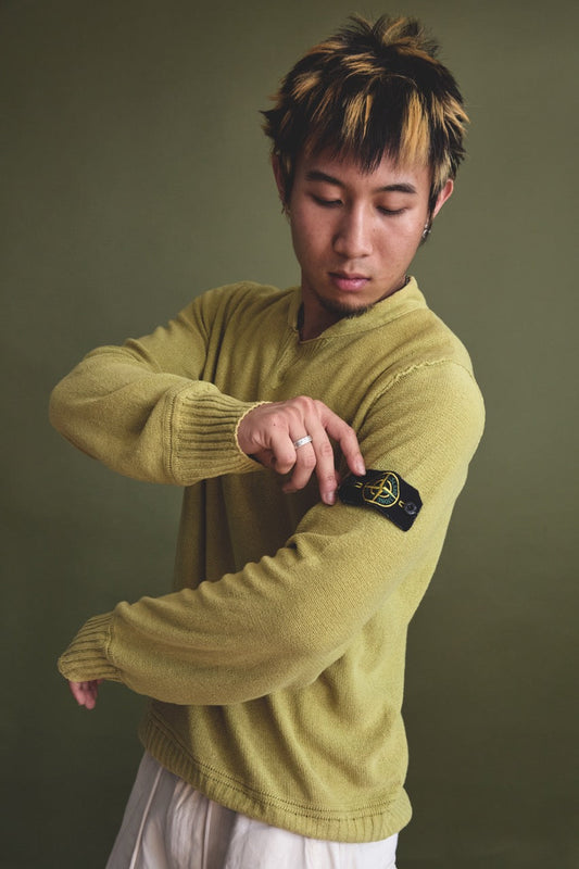 SS2010 Stone Island Lightweight Cut-Out Crew Knit Sweater