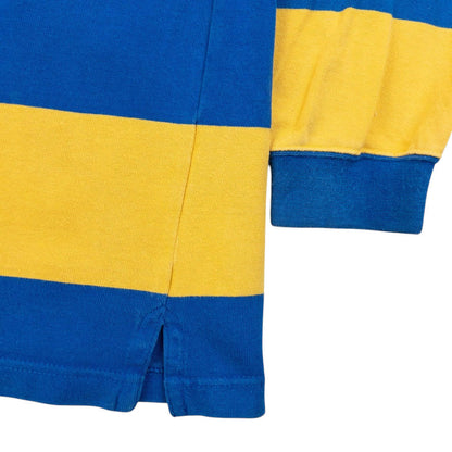 Vintage 80s YSL Yves Saint Laurent Striped Long Sleeve Rugby Polo Shirt Size S | Small, Multicoloured