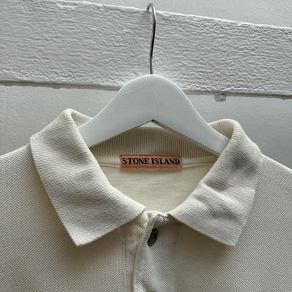 1980’s Stone Island Marina Polo Shirt LS (L) | Large, Beige