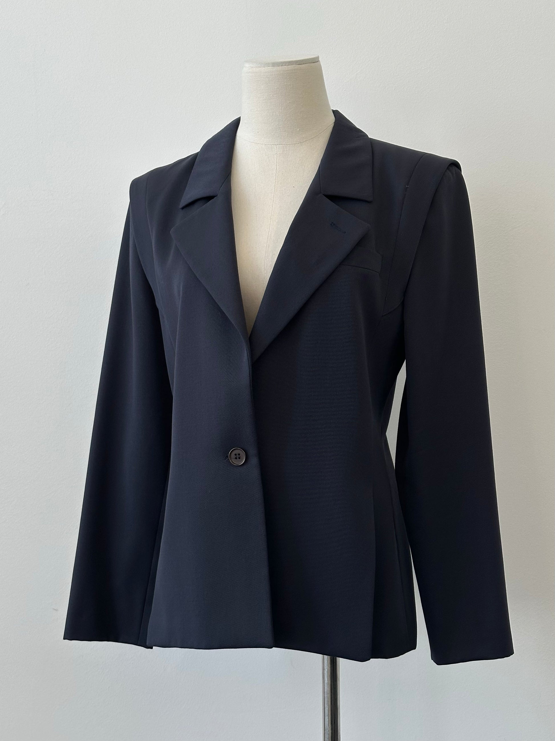 Mani 1990s Wool Side Split Single Breasted Blazer - S