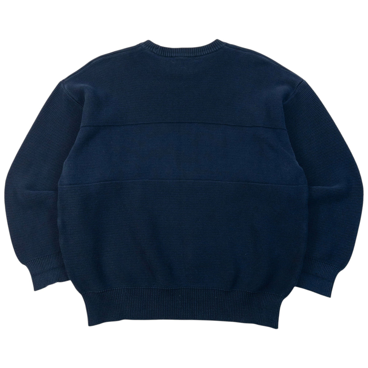 Vintage 90s Burberry Embroidered Knit Jumper Size L | Large, Navy