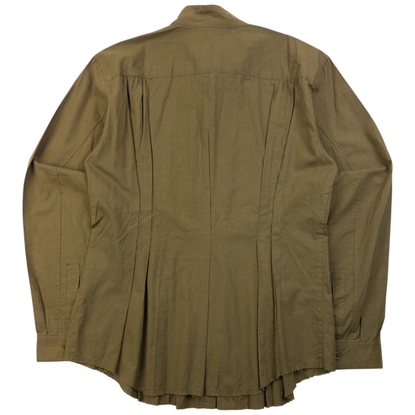 Vintage 90s Issey Miyake Pleated Long Sleeve Button Up Shirt Womens Size S | Small, Brown