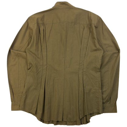 Vintage 90s Issey Miyake Pleated Long Sleeve Button Up Shirt Womens Size S | Small, Brown