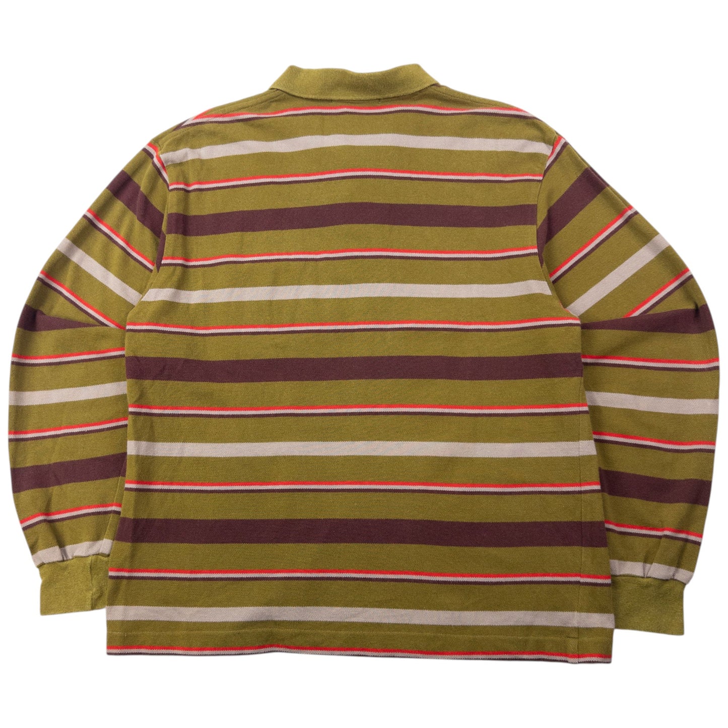 Vintage 80s YSL Yves Saint Laurent Striped Long Sleeve Polo Shirt Size S | Small, Red