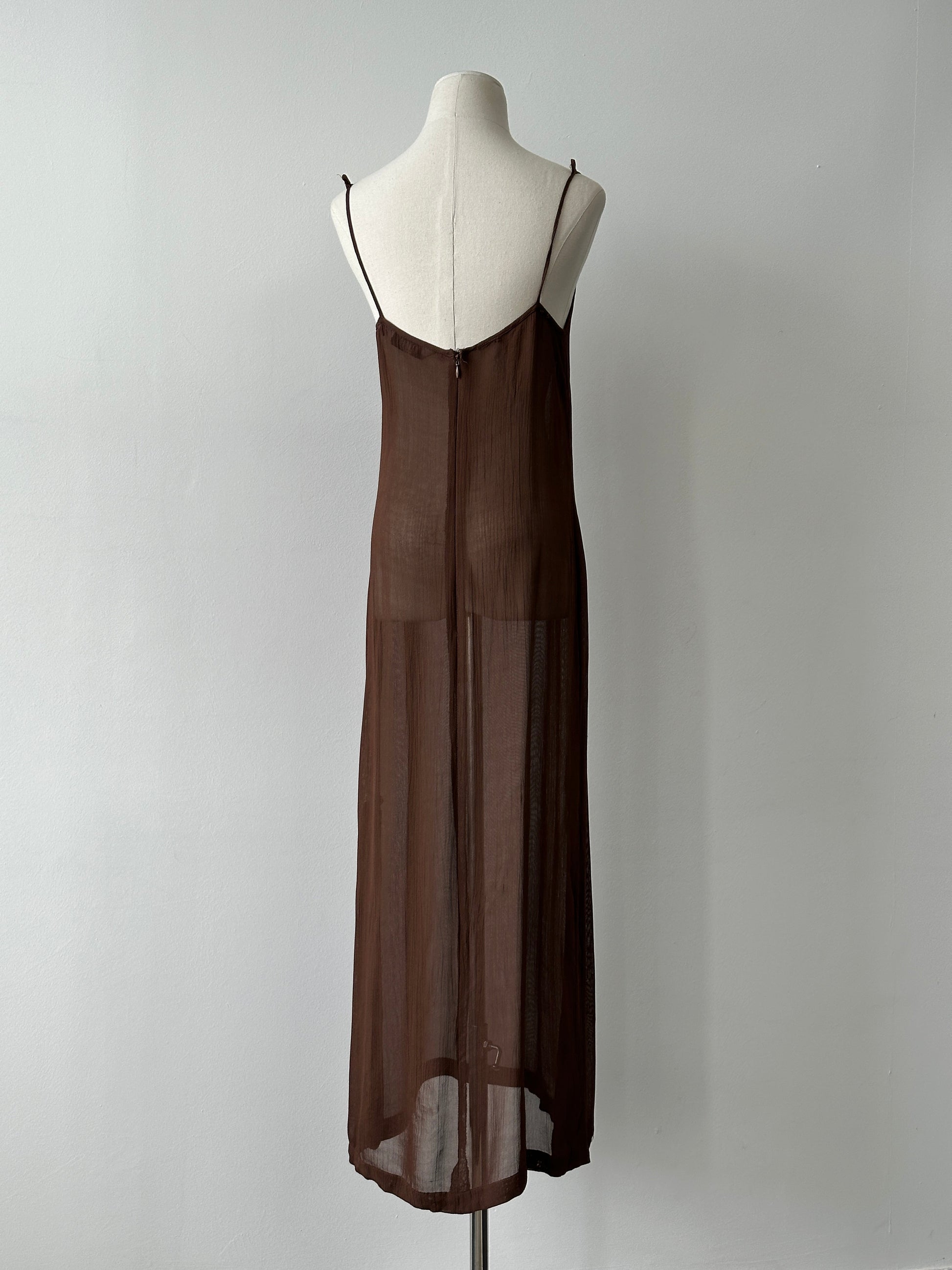 Marella 1990s Sheer Side Split Floor Length Dress - S-M
