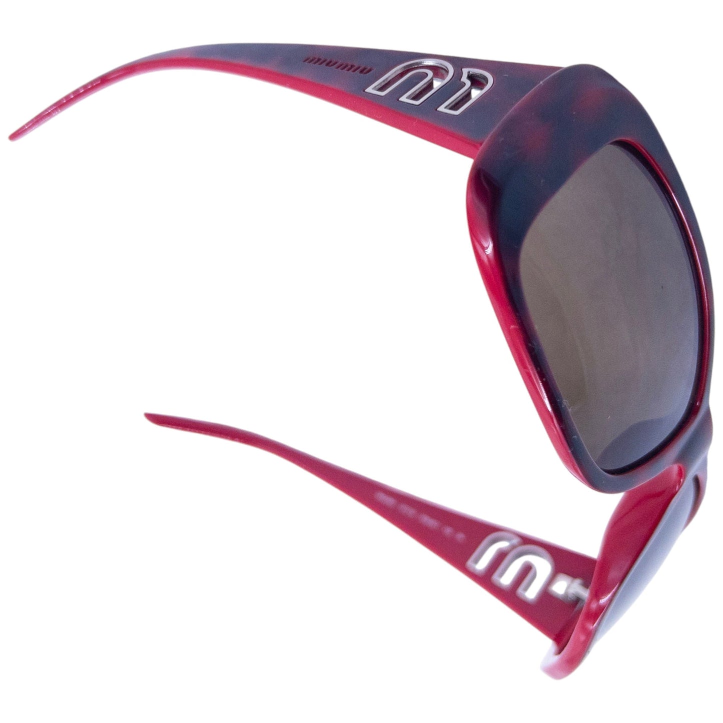 Vintage 2000s Miu Miu Cut-Out Tortoise Shell Sunglasses | O/S, Burgundy