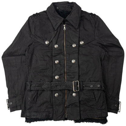 Vintage PPFM Fur Lined Zip Up Belted Jacket Womens Size M