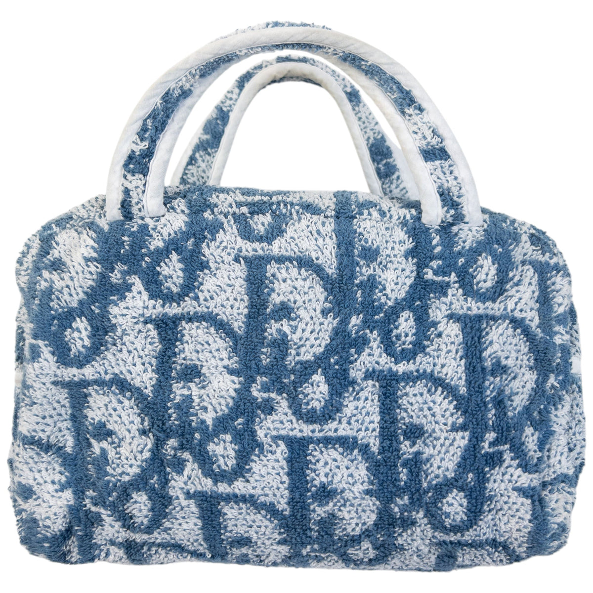 Vintage 2000s Dior Monogram Terry Cloth Handbag | O/S, Blue