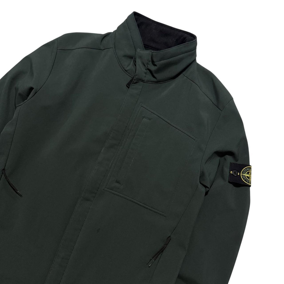 Stone Island Soft Shell-R Jacket | Large, Dark Green