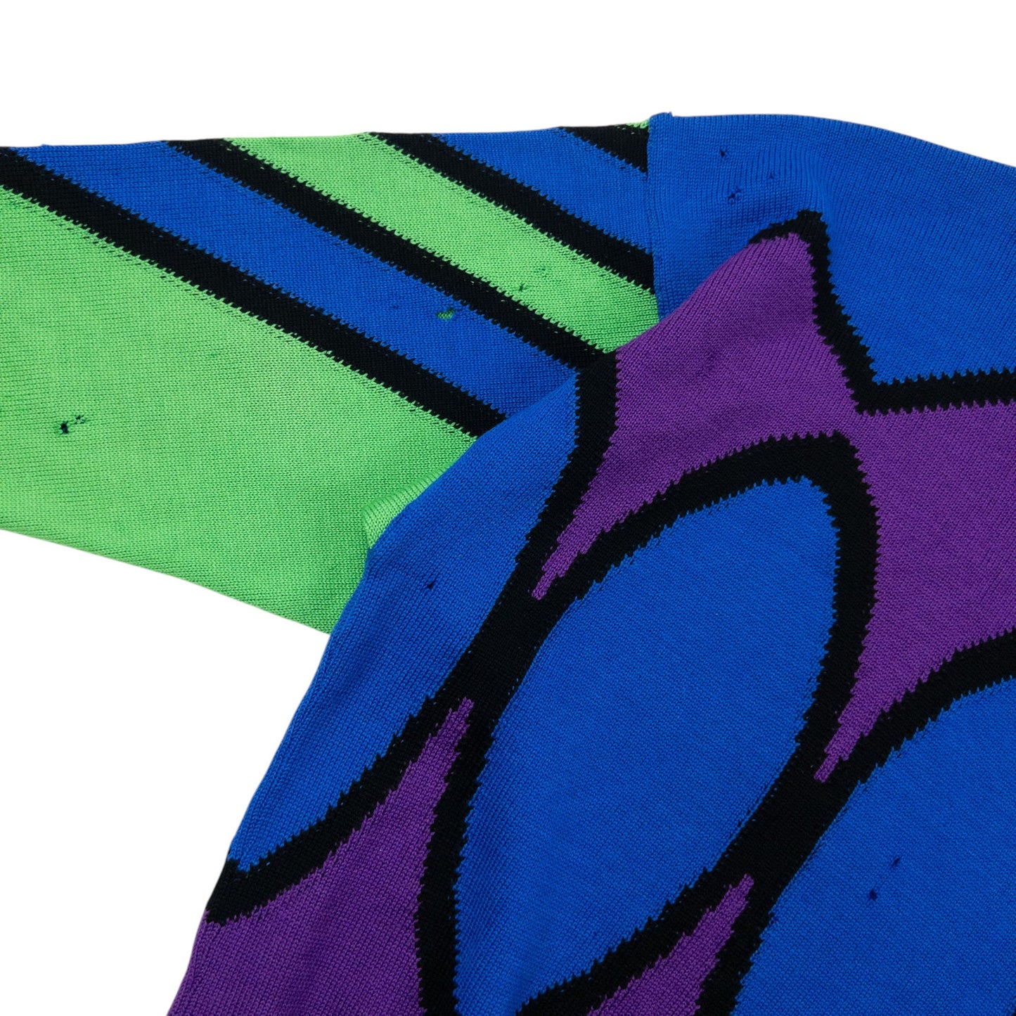 Vintage 80s Gianni Versace Wool Jumper Size M | Medium, Blue, Purple, Green, Black