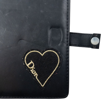 Vintage 2000s Dior Embroidered Heart Leather Notebook | O/S, Multicoloured